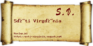 Sóti Virgínia névjegykártya